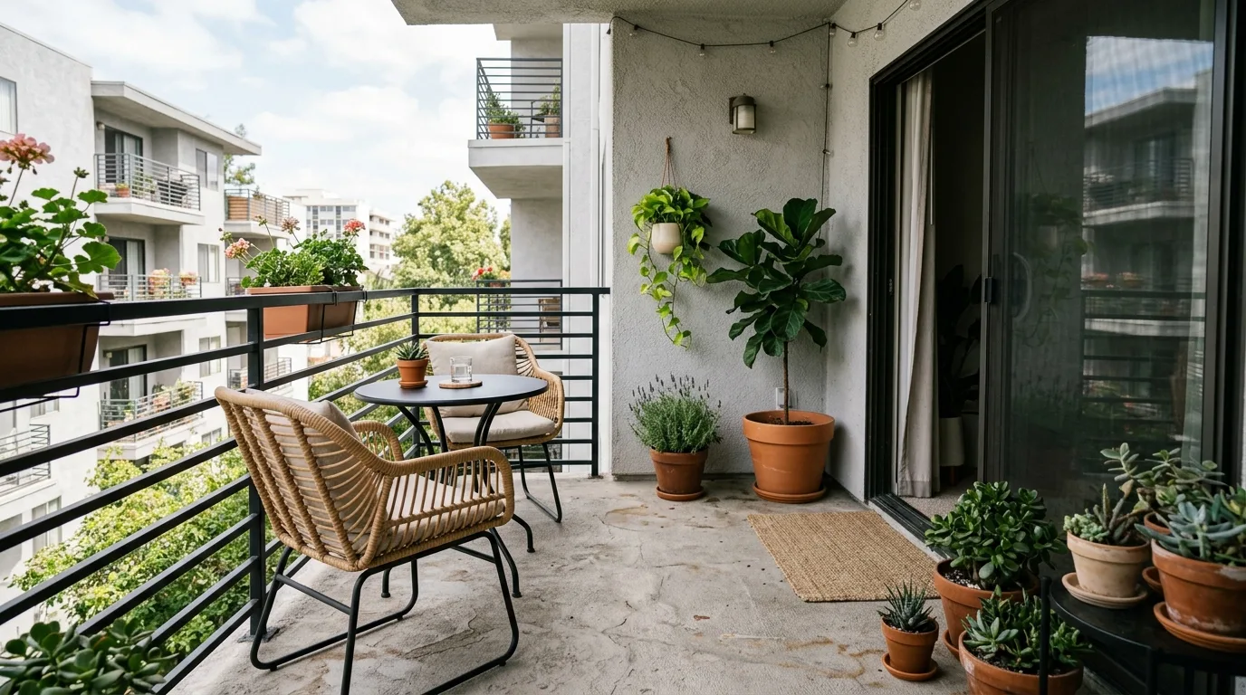 7 Small Concrete Patio Ideas for Apartments and Tiny Spaces